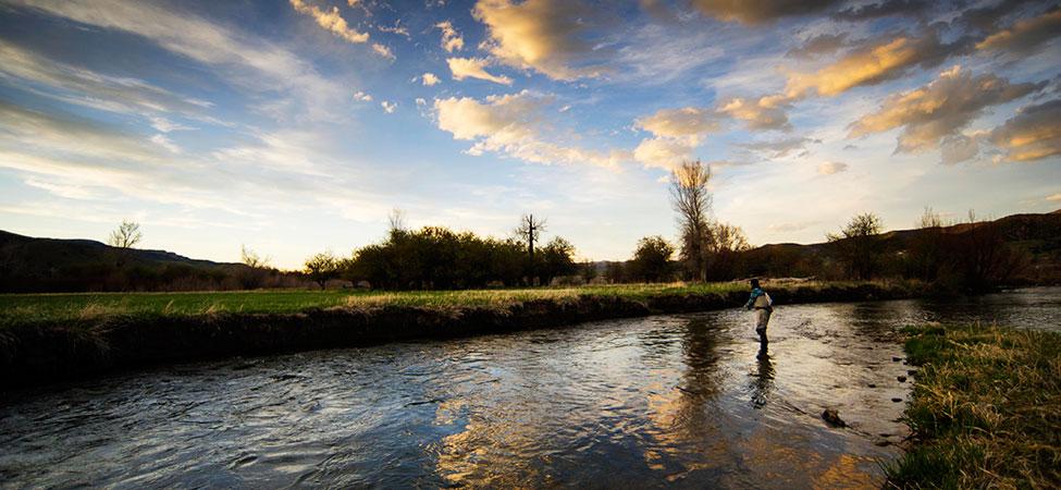 Fly fishing on the Weber River, Utah.